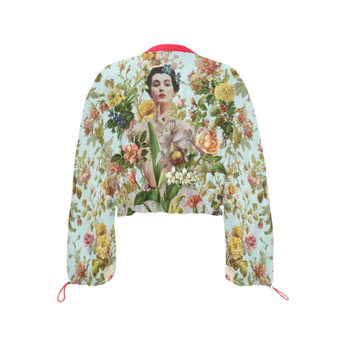 Flowers Abound Cropped Chiffon Jacket for Women (Model H30)