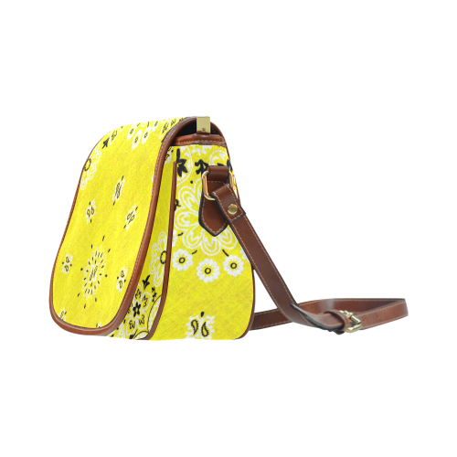 Grunge Yellow Bandana version 2 Saddle Bag/Large (Model 1649)