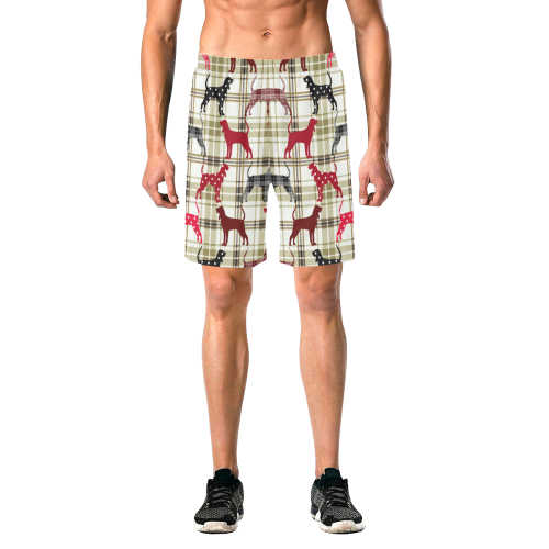 Black and Tan Coonhound Men's All Over Print Elastic Beach Shorts (Model L20)