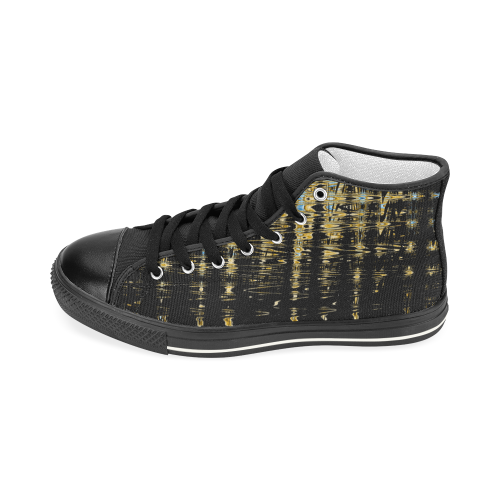 Abstract Women's Classic High Top Canvas Shoes (Model 017)