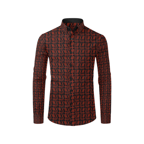 NUMBERS Collection Symbols Red/Black Men's All Over Print Casual Dress Shirt (Model T61)