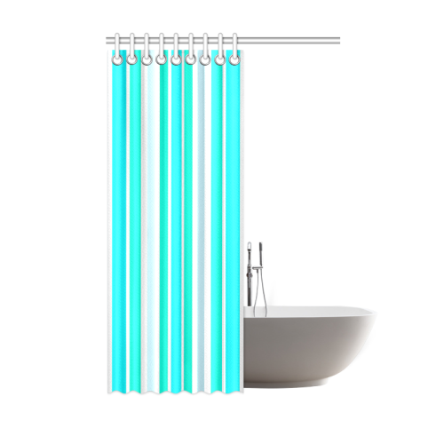 Turquoise Green Stripes Shower Curtain 48"x72"