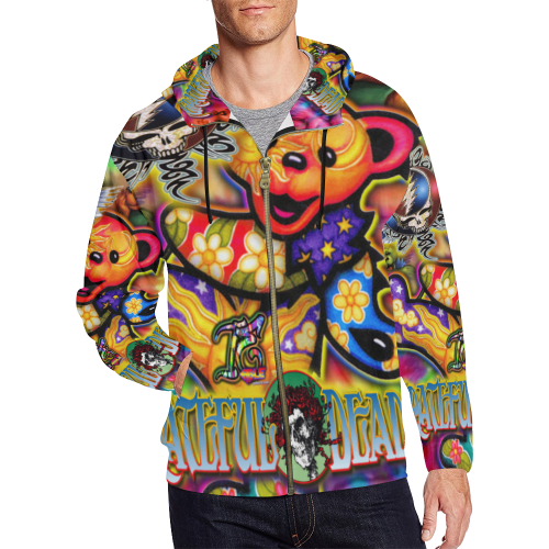 Grateful Dead Bears - By TheONE Savior @ ImpossABLE Endeavors All Over Print Full Zip Hoodie for Men (Model H14)