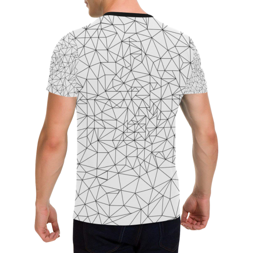 Random Triangles White Men's All Over Print T-Shirt with Chest Pocket (Model T56)