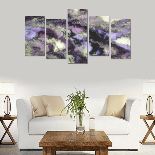 Purple marble Canvas Print Sets E (No Frame)