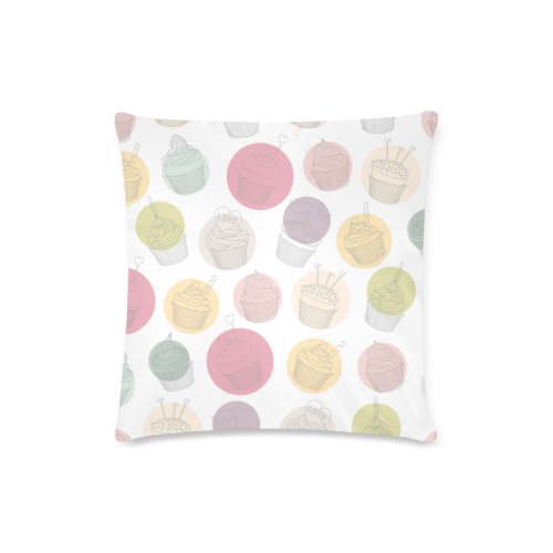 Colorful Cupcakes Custom Zippered Pillow Case 16"x16" (one side)