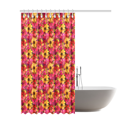 Flower Pattern Shower Curtain 69"x84"