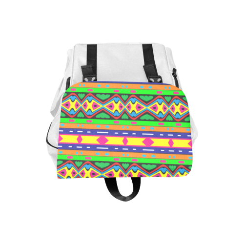 Distorted colorful shapes and stripes Casual Shoulders Backpack (Model 1623)