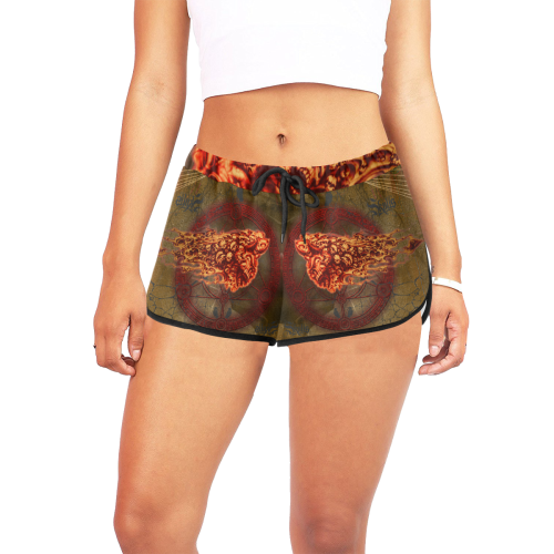 Awesome, creepy flyings skulls Women's All Over Print Relaxed Shorts (Model L19)