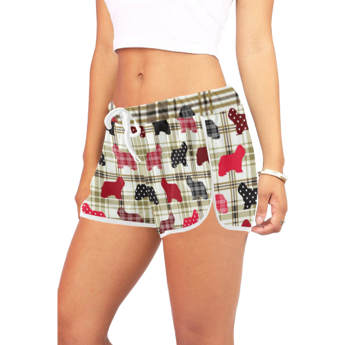 Bearded Collie Women's All Over Print Relaxed Shorts (Model L19)
