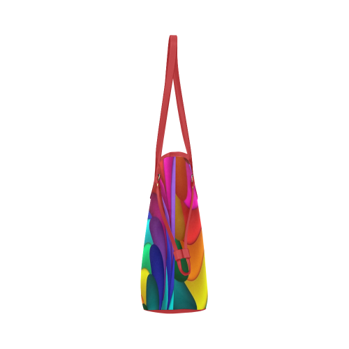 RAINBOW CANDY SWIRL Clover Canvas Tote Bag (Model 1661)