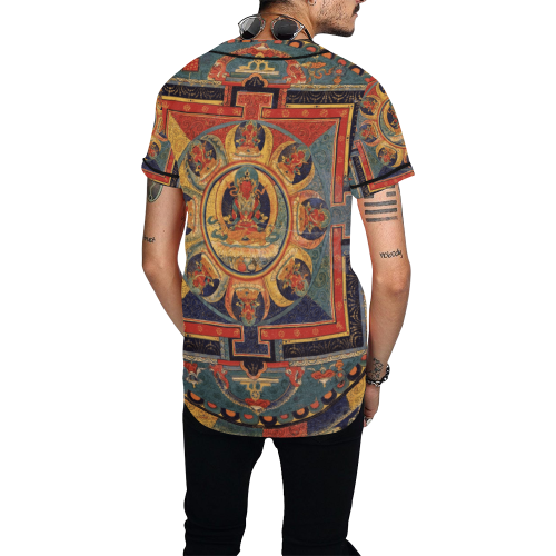 Protection, by Ivan Venerucci Italian Style All Over Print Baseball Jersey for Men (Model T50)