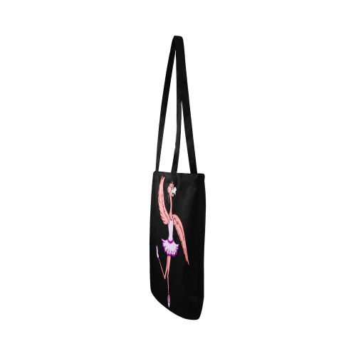 Flamingo Ballet Black Reusable Shopping Bag Model 1660 (Two sides)