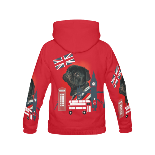 Cute Proud London Pug All Over Print Hoodie for Men/Large Size (USA Size) (Model H13)