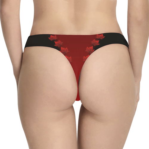 Canada Panties Canada Maple Leaf Thong Underwear Women's All Over Print Thongs (Model L30)