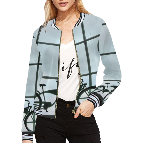 BLUCYCLIN All Over Print Bomber Jacket for Women (Model H21)