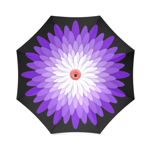 Flower Of Paper Cut - Purple Foldable Umbrella (Model U01)