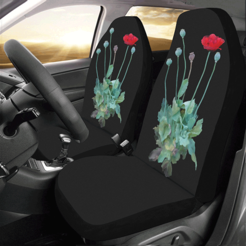 Watercolor Poppy, floral Car Seat Covers (Set of 2)