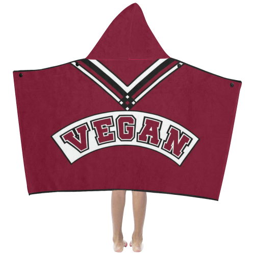Vegan Cheerleader Kids' Hooded Bath Towels