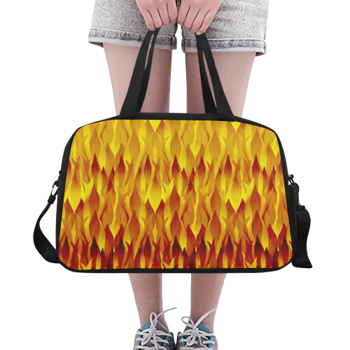 Hot Fire and Flames Illustration Fitness Handbag (Model 1671)