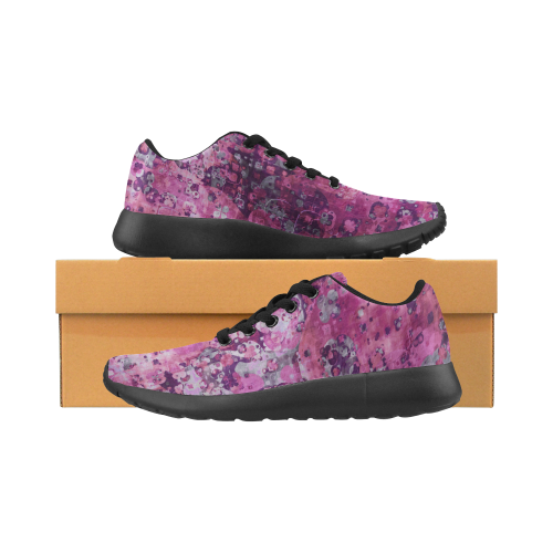 Messy Pink Foral Women’s Running Shoes (Model 020)