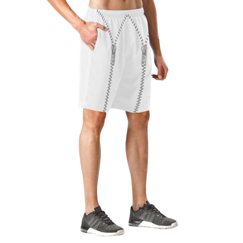 ZIPPER ONE Men's All Over Print Elastic Beach Shorts (Model L20)