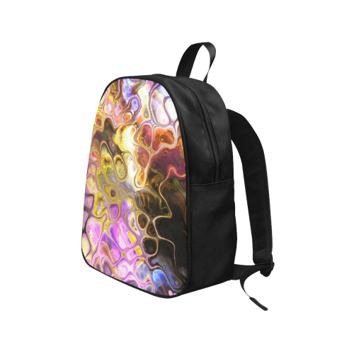 Colorful Marble Design Fabric School Backpack (Model 1682) (Medium)