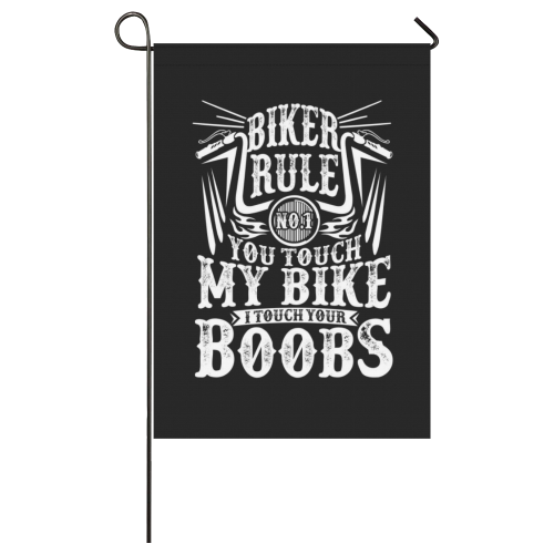 Touch My Bike I Touch Your Boobs Garden Flag 28''x40'' （Without Flagpole）
