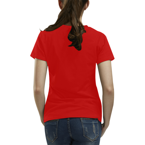T-Shirt for Women(Red and White) All Over Print T-Shirt for Women (USA Size) (Model T40)