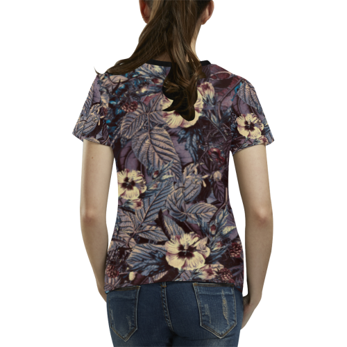 flowers 9 All Over Print T-shirt for Women/Large Size (USA Size) (Model T40)