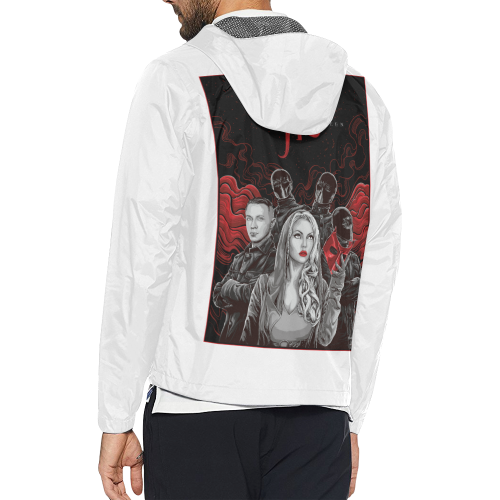 RED QUEEN BAND WHITE Unisex All Over Print Windbreaker (Model H23)