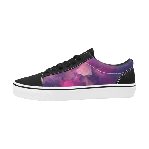 purple pink magenta cubism #modern Women's Low Top Skateboarding Shoes/Large (Model E001-2)