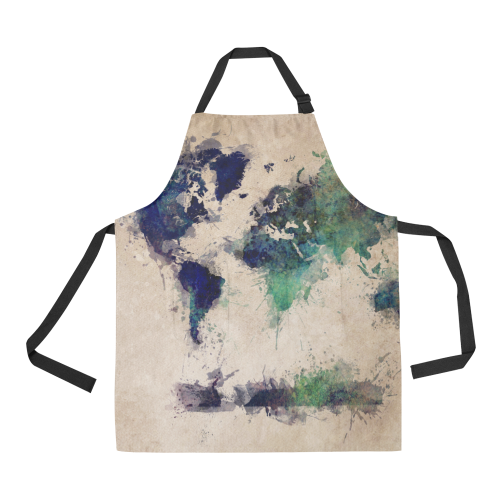 world map 20 All Over Print Apron