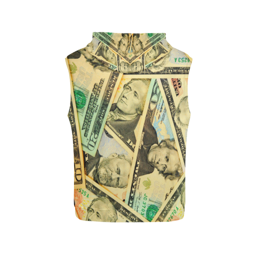 US DOLLARS All Over Print Sleeveless Hoodie for Men (Model H15)