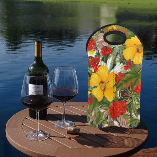 flowers #flowers #pattern 2-Bottle Neoprene Wine Bag