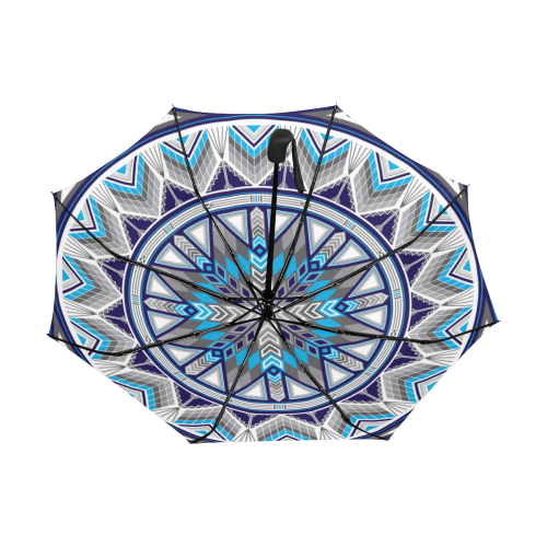 Sacred Places Blue Anti-UV Auto-Foldable Umbrella (Underside Printing) (U06)