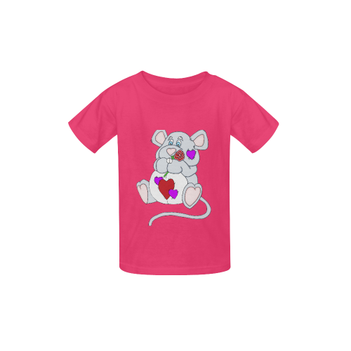 Valentine Mouse Pink Kid's  Classic T-shirt (Model T22)