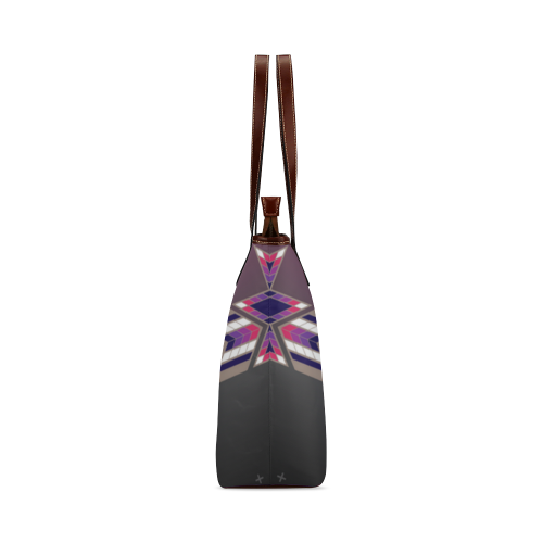 Morning Stars Circle Purple Shoulder Tote Bag (Model 1646)