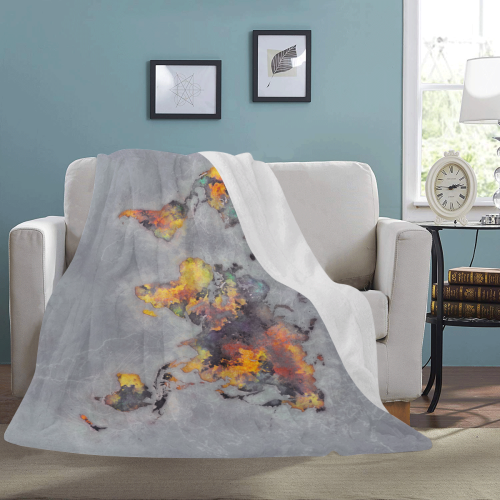 world map grey #map #worldmap Ultra-Soft Micro Fleece Blanket 60"x80"