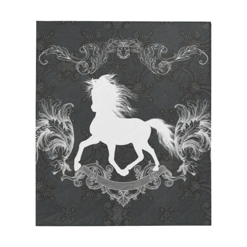 Horse, black and white Quilt 60"x70"