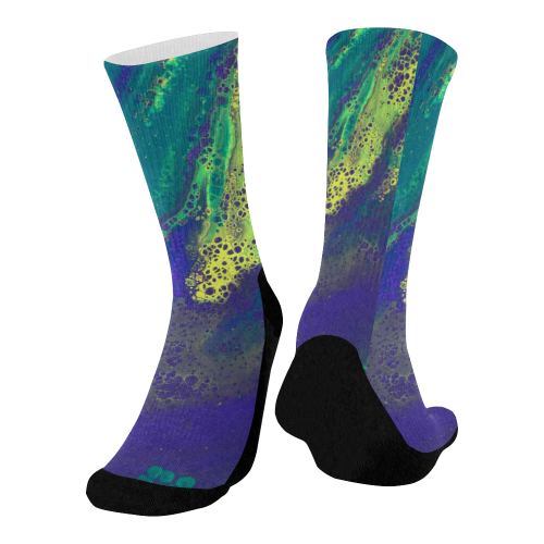 Love Mardi Gras Mid-Calf Socks (Black Sole)