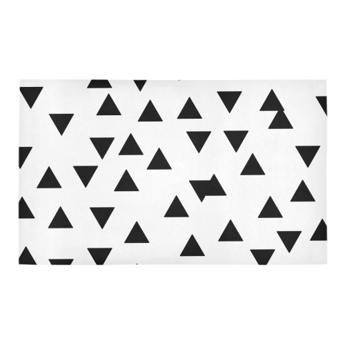Design ethnic blocks -- Black White Azalea Doormat 30" x 18" (Sponge Material)