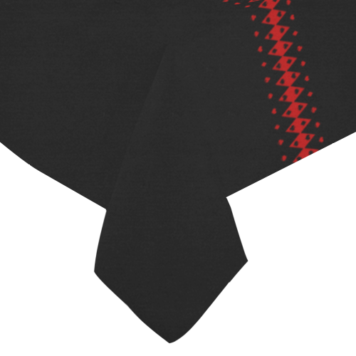 Black and Red Playing Card Shapes Cotton Linen Tablecloth 60"x 84"
