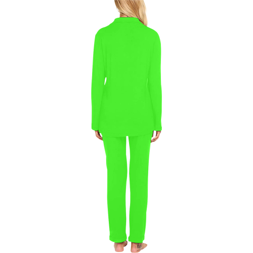 color neon green Women's Long Pajama Set