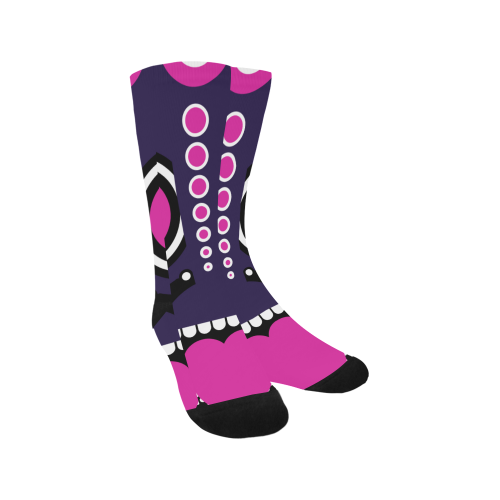 Pink Purple Tiki Tribal Men's Custom Socks