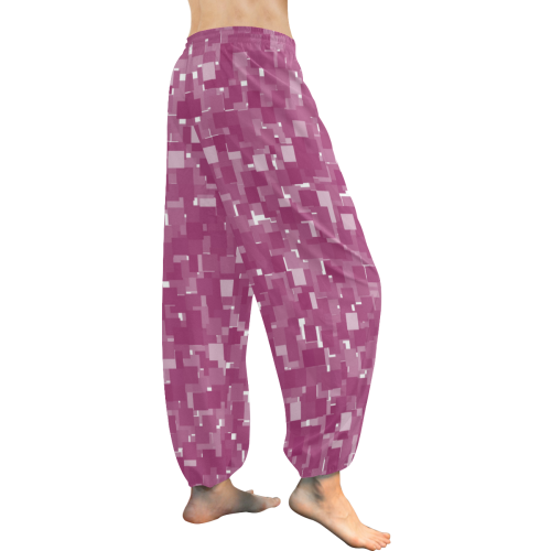 Festival Fuchsia Pixels Women's All Over Print Harem Pants (Model L18)