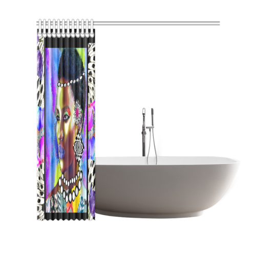 DIVERSE strong black Shower Curtain 69"x70"