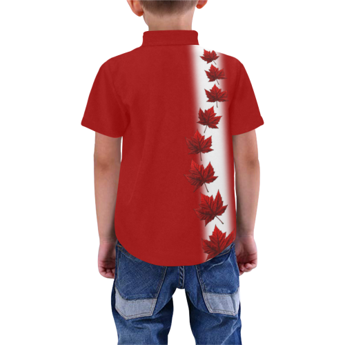 Kid's Canada Souvenir Shirts Buttondown Boys' All Over Print Short Sleeve Shirt (Model T59)
