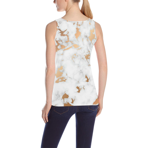 Metallic Marble All Over Print Tank Top for Women (Model T43)