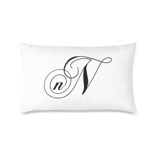 Alphabet N by Jera Nour Custom Zippered Pillow Case 16"x24"(One Side Printing)